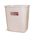 Budget Host Restroom Waste Basket 8 QT (Beige/Brown), 12/Case 