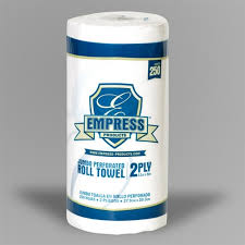 Empress Premium 2 Ply Kitchen Roll Towel, 12 Rolls/Case, 250 Sheets/Roll 